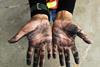 coal hands