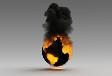 global warming globe fire