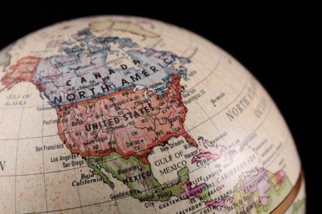 north america vintage globe